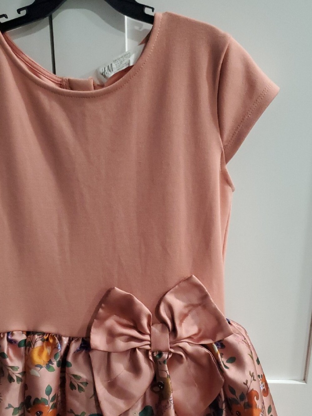 H&M Dusty Pink Floral Bow Party Dress - Picture 4 of 16